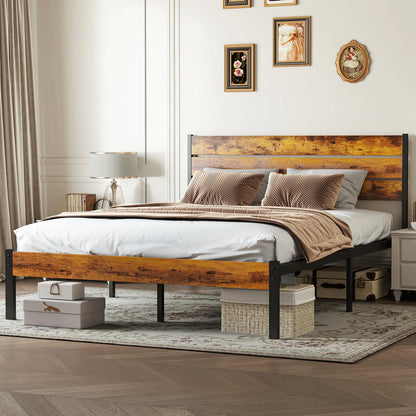 Metal Platform Bed Frame No Box Spring