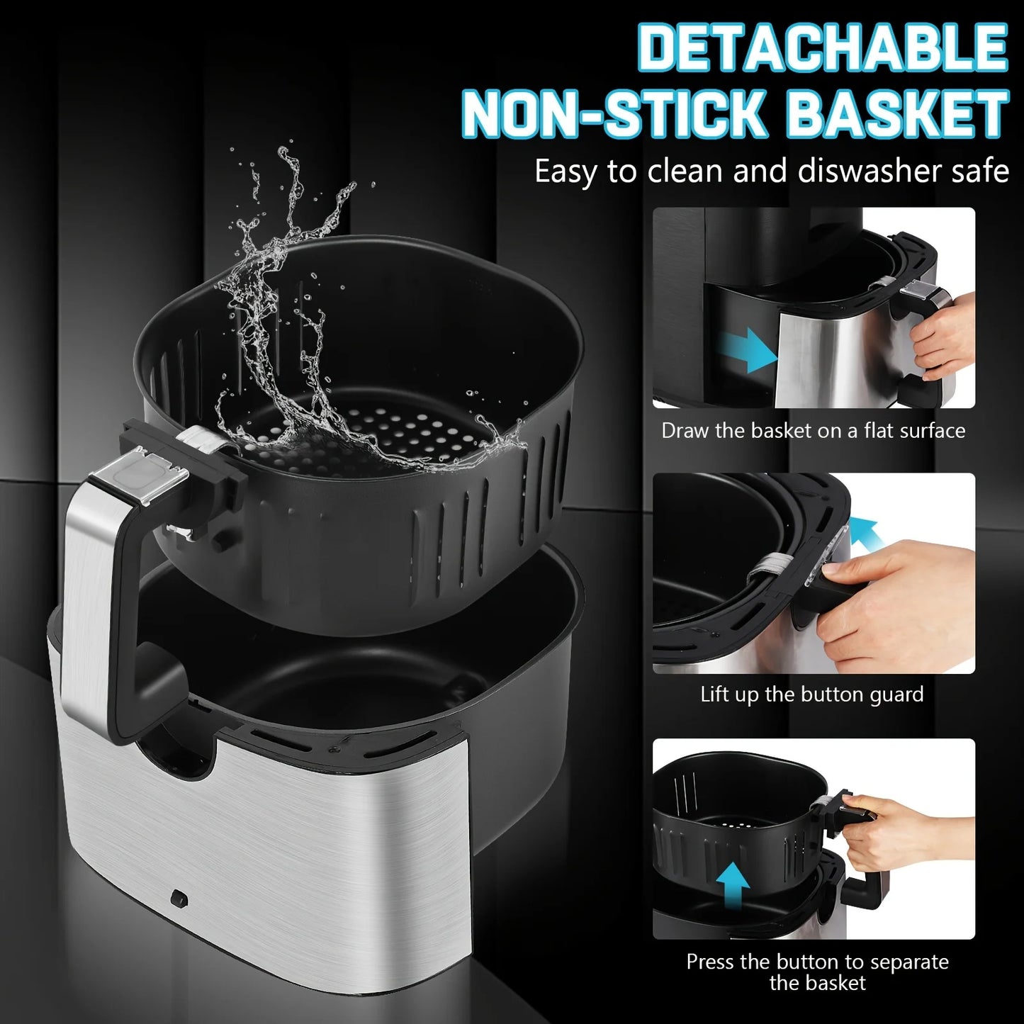Air Fryer, Adjustable Temperature, 8 Presets