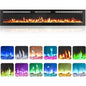 60-Inch Electric Fireplace Wall-Mounted with Remote & Touch Screen