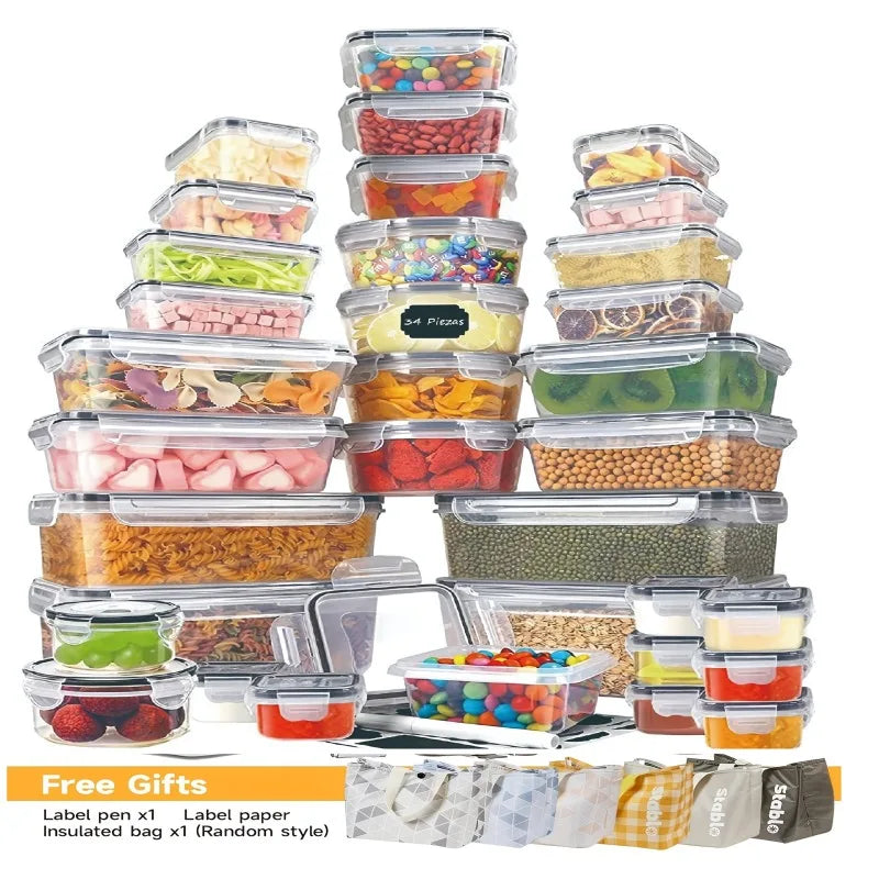 24 Airtight Containers & Lids with Labels for, Travel, Kitchen Organization