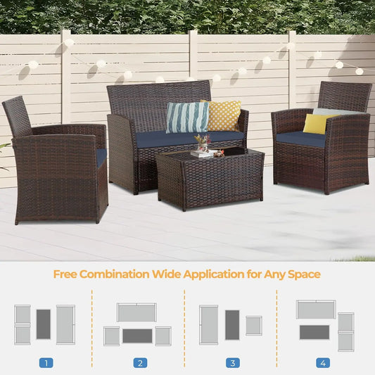Patio Furniture Sofa Set, Rattan