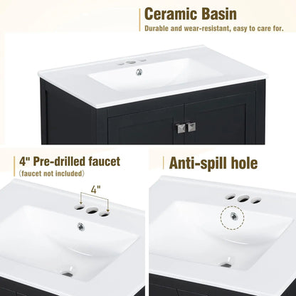 Double Sink Bathroom Vanity Solid Wood
