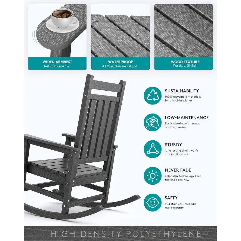 All Weather Porch Rockers for Lawn or Garden