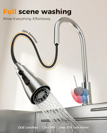 33x22 Inch Stainless Steel Kitchen Sink with Fast Drain, Foldable Grid & Accessories