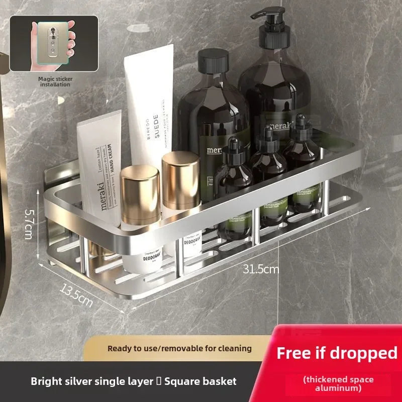 Bathroom Storage Rack for Shampoo, Conditioner, and Essentials, Rustproof