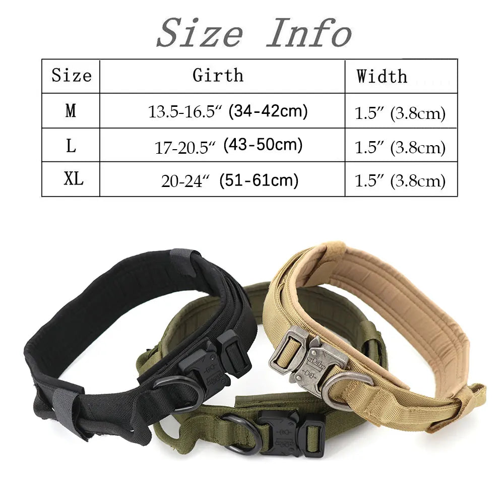 Tactical Dog Collar And Leash Set With Control Handle