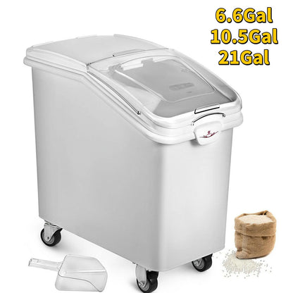 Storage Bin W/ Wheel & Scoop
