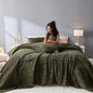 Plush Velvet Quilt - for King Size Beds, Lightweight Comforter,