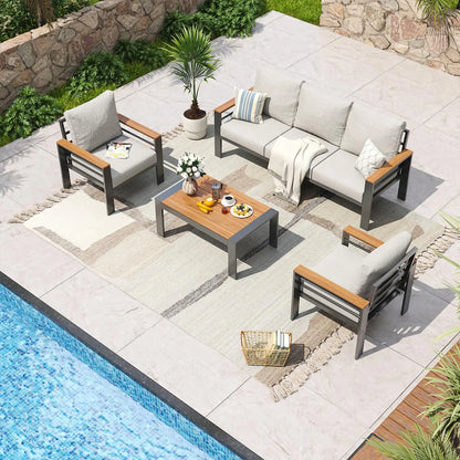 Patio Furniture Set Oversized Outdoor Sectional with, Coffee Table