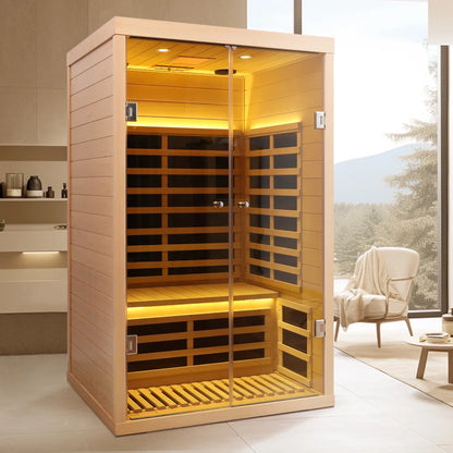 Two person indoor infrared sauna room