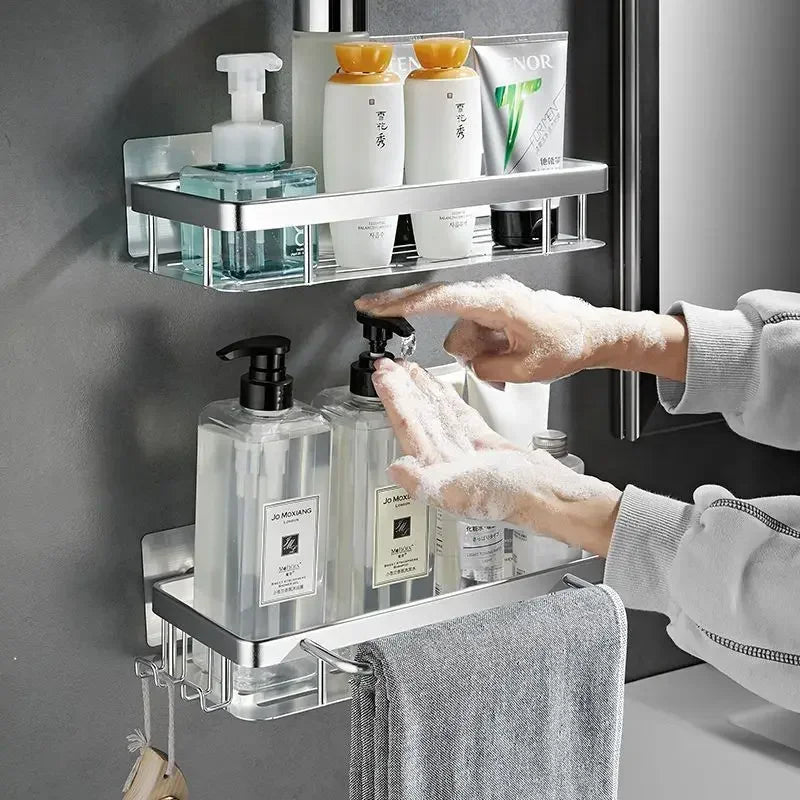 Bathroom Storage Rack for Shampoo, Conditioner, and Essentials, Rustproof