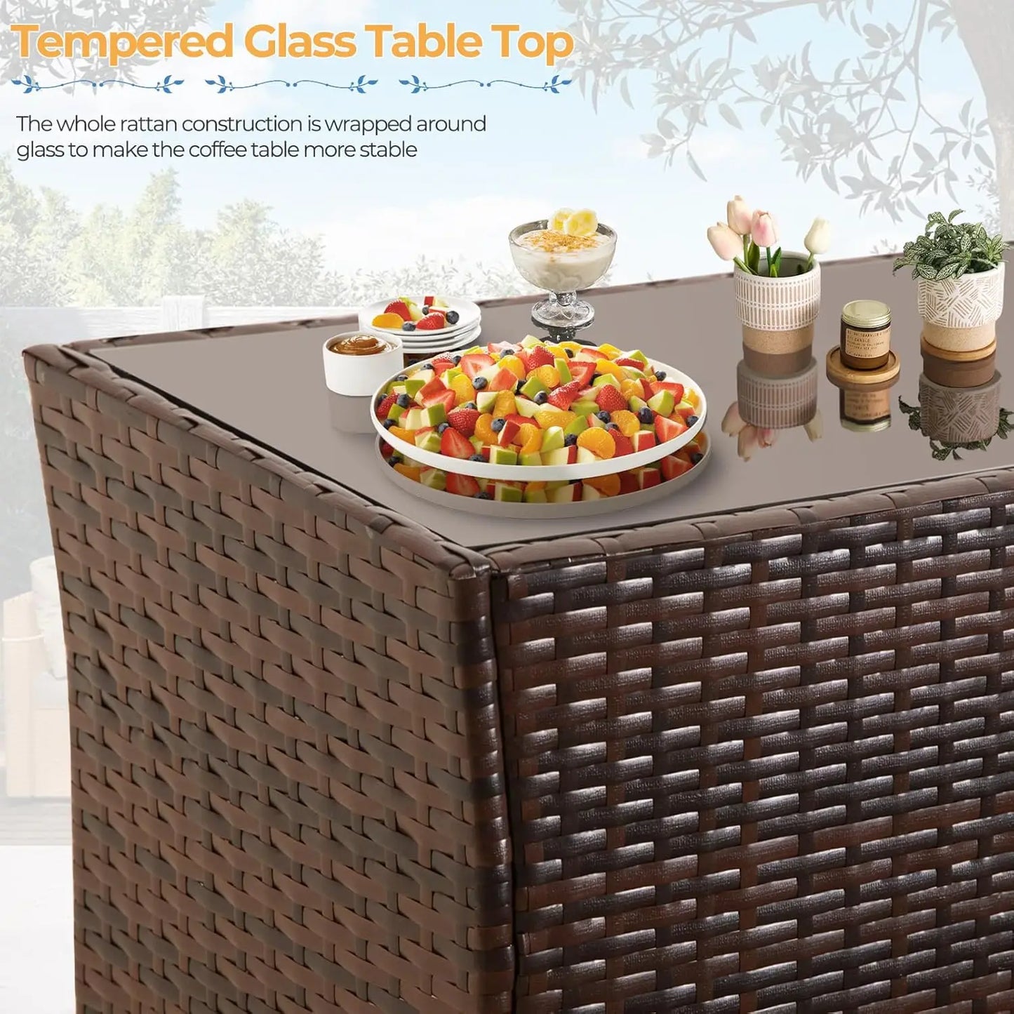 Patio Furniture Sofa Set, Rattan