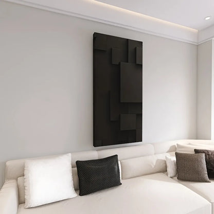 solid wood black abstract geometric mural canvas