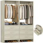 Wood Closet System Walk-in Closet Organizer Wardrobe Storage