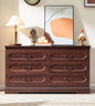 Cherry Wood Chest of Drawers, Rustic Wide Drawers