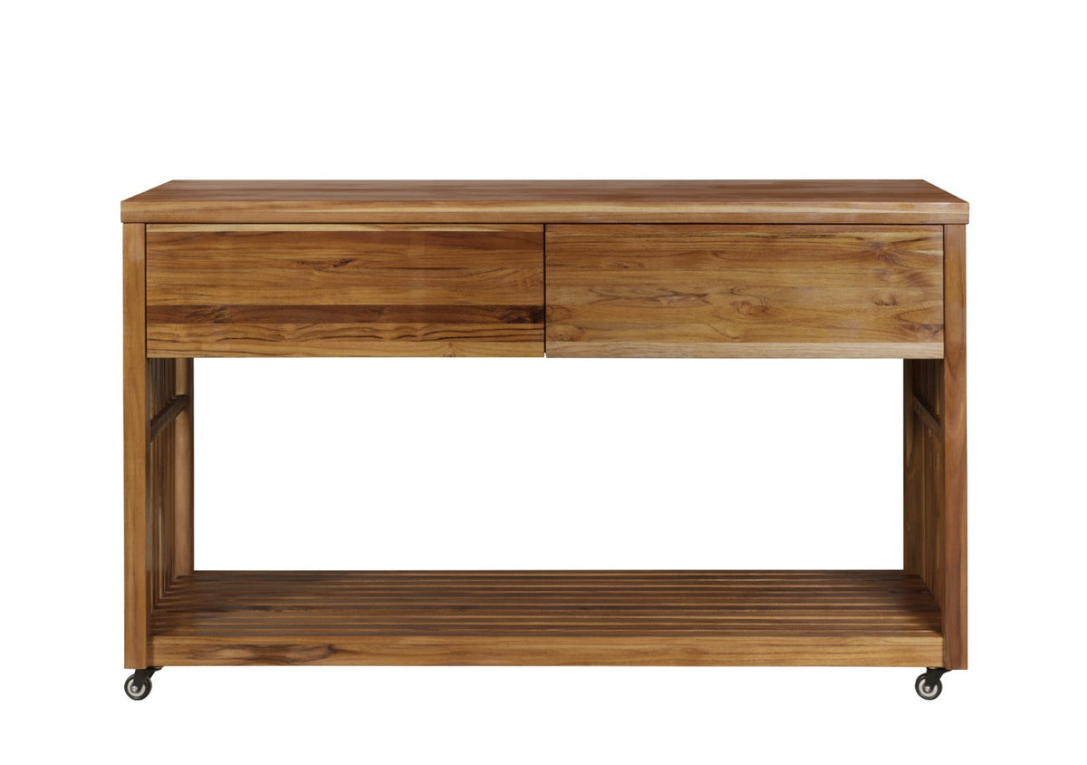 Imperial Grove Outdoor Solid Teak Wood Kitchen Island