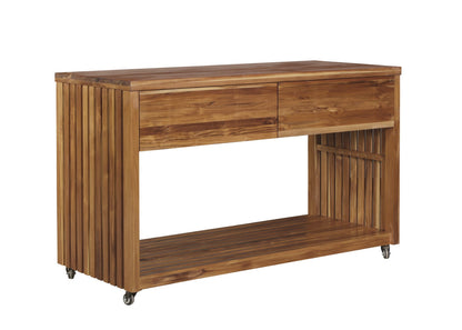 Imperial Grove Outdoor Solid Teak Wood Kitchen Island