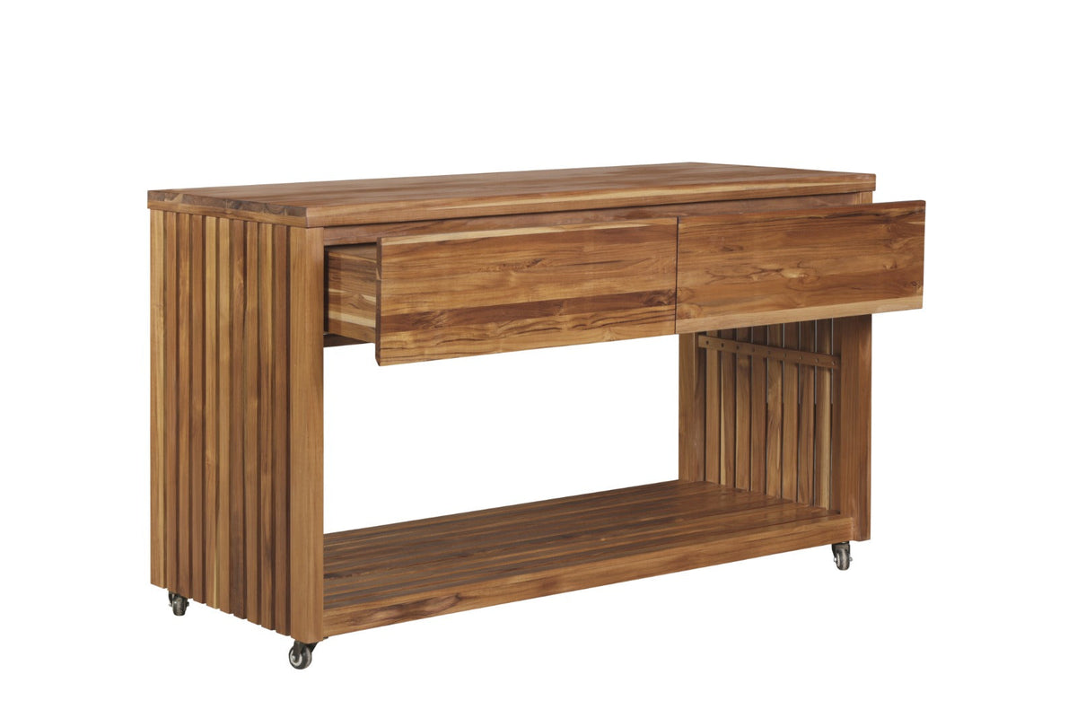 Imperial Grove Outdoor Solid Teak Wood Kitchen Island