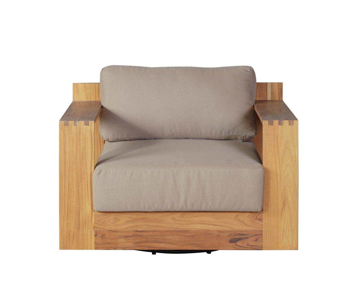 Imperial Grove Outdoor Solid Teak Wood Revolving Chair