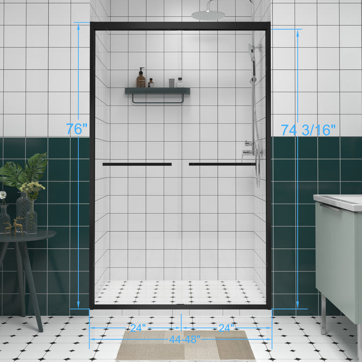 Aluminum Frame Double Sliding Shower Door