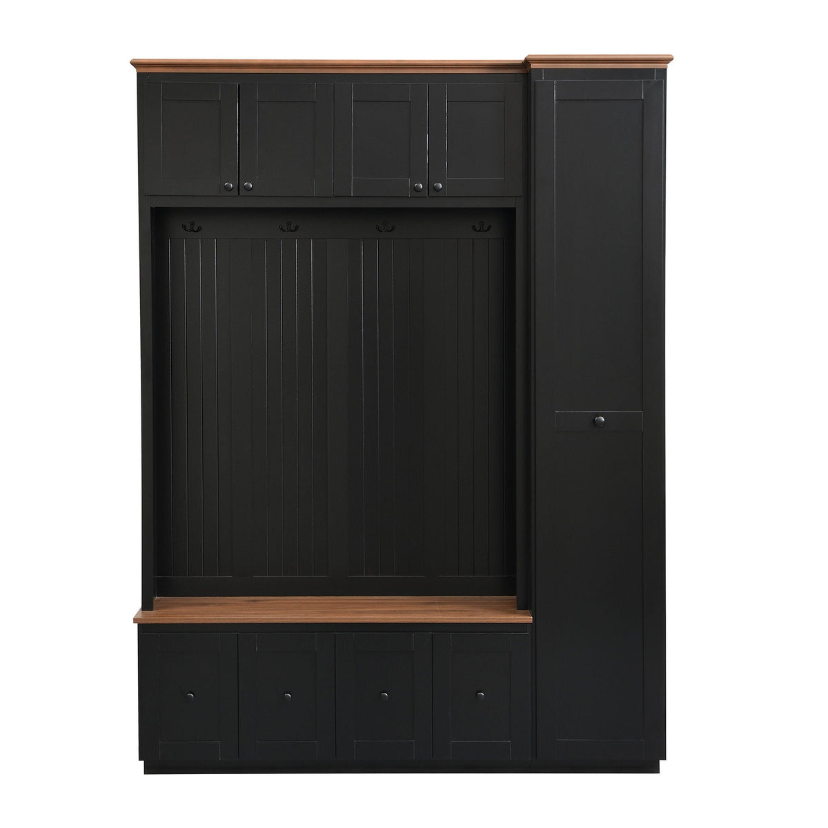 Entryway Hall Tree With Storage Bench, Coat Rack Shoe Bench With Cabinets