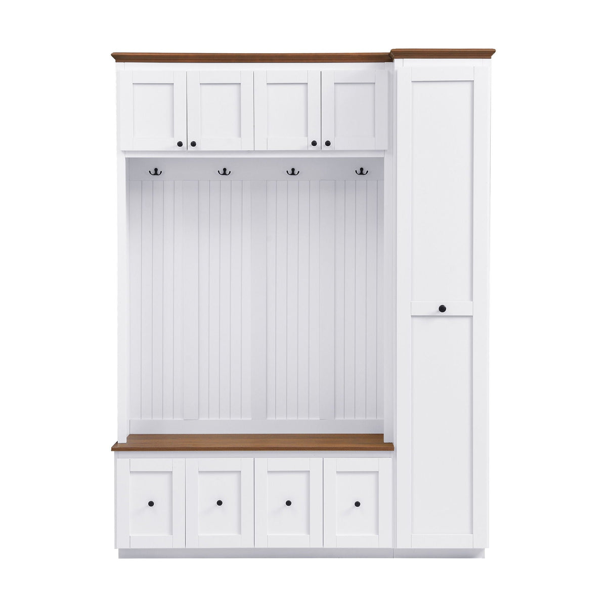Entryway Hall Tree With Storage Bench, Coat Rack Shoe Bench With Cabinets