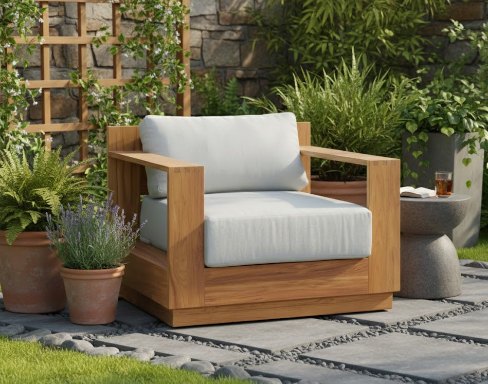 Imperial Grove Outdoor Solid Teak Wood Revolving Chair