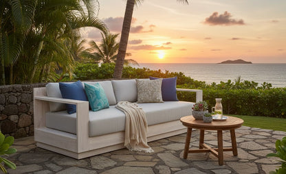 Imperial Grove Outdoor Solid Teak Wood, Natural Look Sofa - 84"