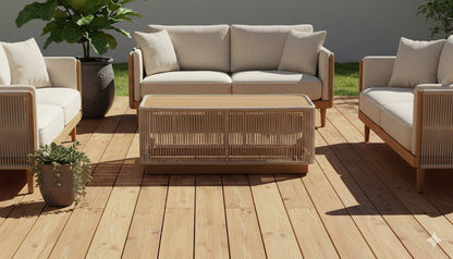 Alpine Teak outdoor collection Beige Rope Coffee table