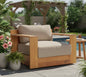 Imperial Grove Outdoor Solid Teak Wood Revolving Chair