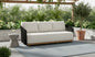 Alpine Teak Wood Outdoor Sofa with Black Rope Design