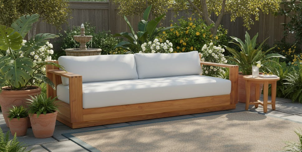 Imperial Grove Outdoor Solid Teak Wood Sofa - 84"