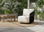 Alpine Teak Wood Modern Swivel Outdoor Arm Chair – Black