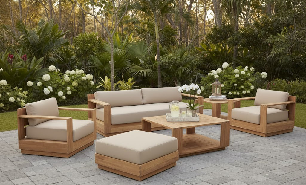 Imperial Grove Outdoor Solid Teak Wood Sofa Set