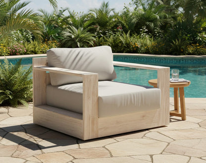 Imperial Grove Outdoor Solid Teak Wood, Natural Look Revolving Chair