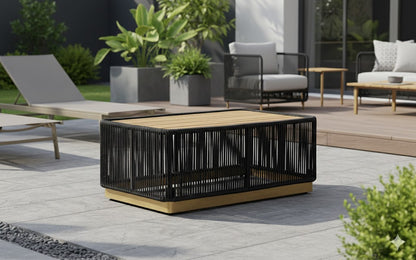 Alpine Teak outdoor collection Black Rope Coffee table