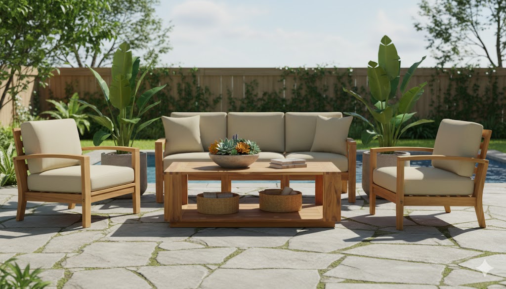 Imperial Grove Outdoor Solid Teak Wood Coffee Table
