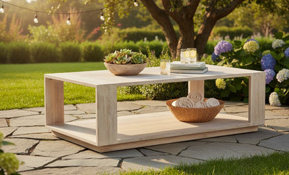 Imperial Grove Outdoor Solid Teak Wood, Natural Look Coffee Table