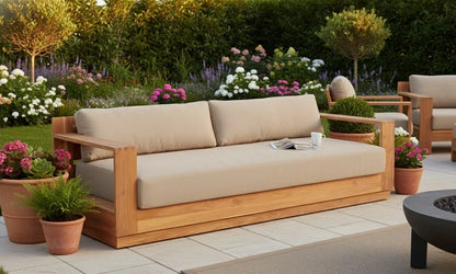 Imperial Grove Outdoor Solid Teak Wood Sofa Set