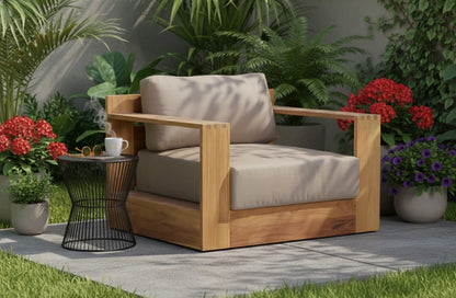 Imperial Grove Outdoor Solid Teak Wood Revolving Chair
