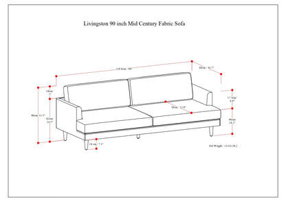 Livingston 90" Sofa - Mist